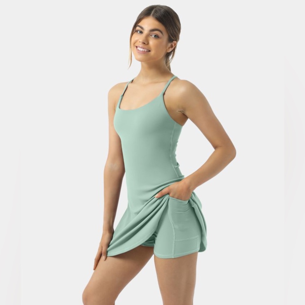 Halara Everyday Cloudful™ Fabric Backless 2-in-1 Flare Workout Dress-Wannabe S